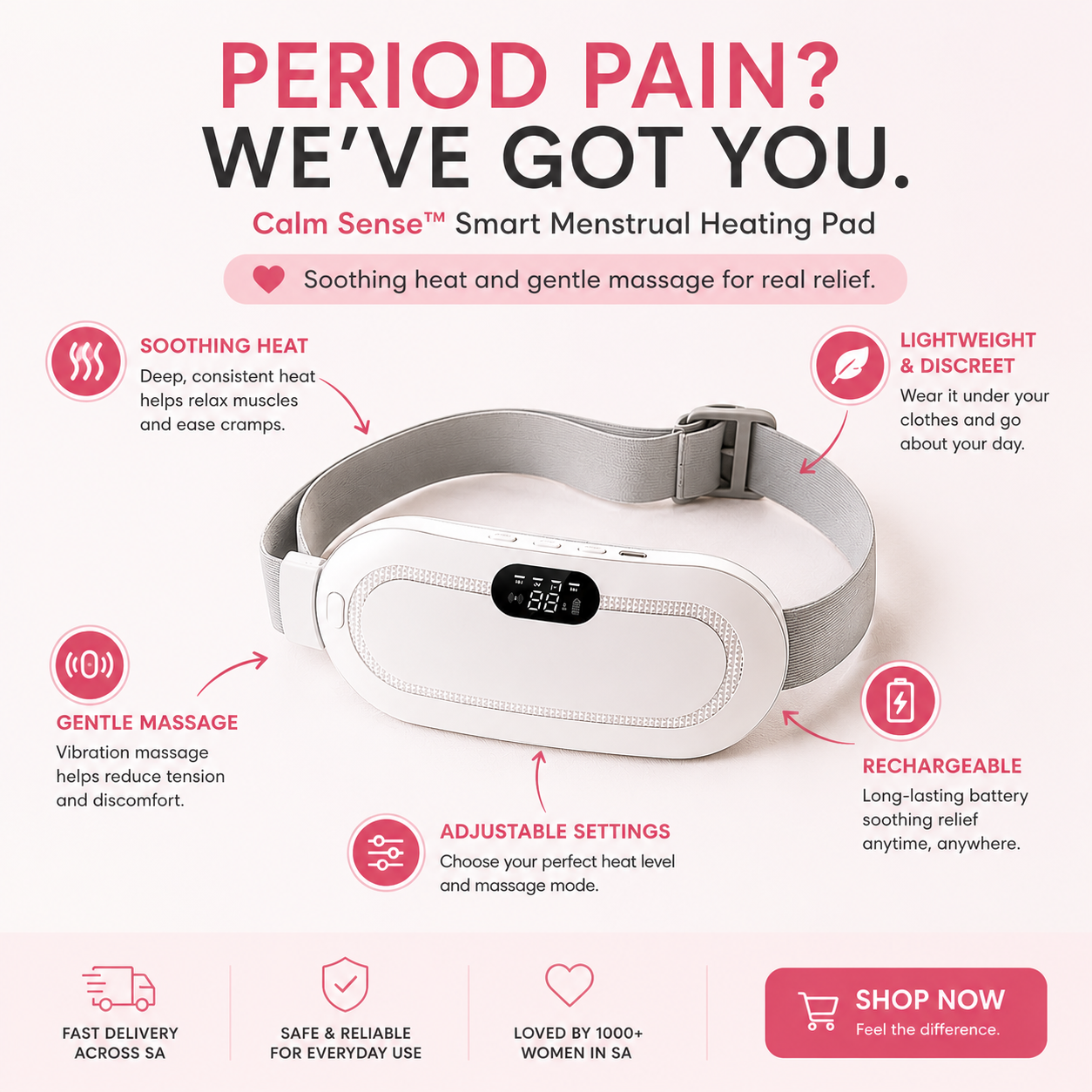 Calm Sense™ Smart Menstrual Heating Pad